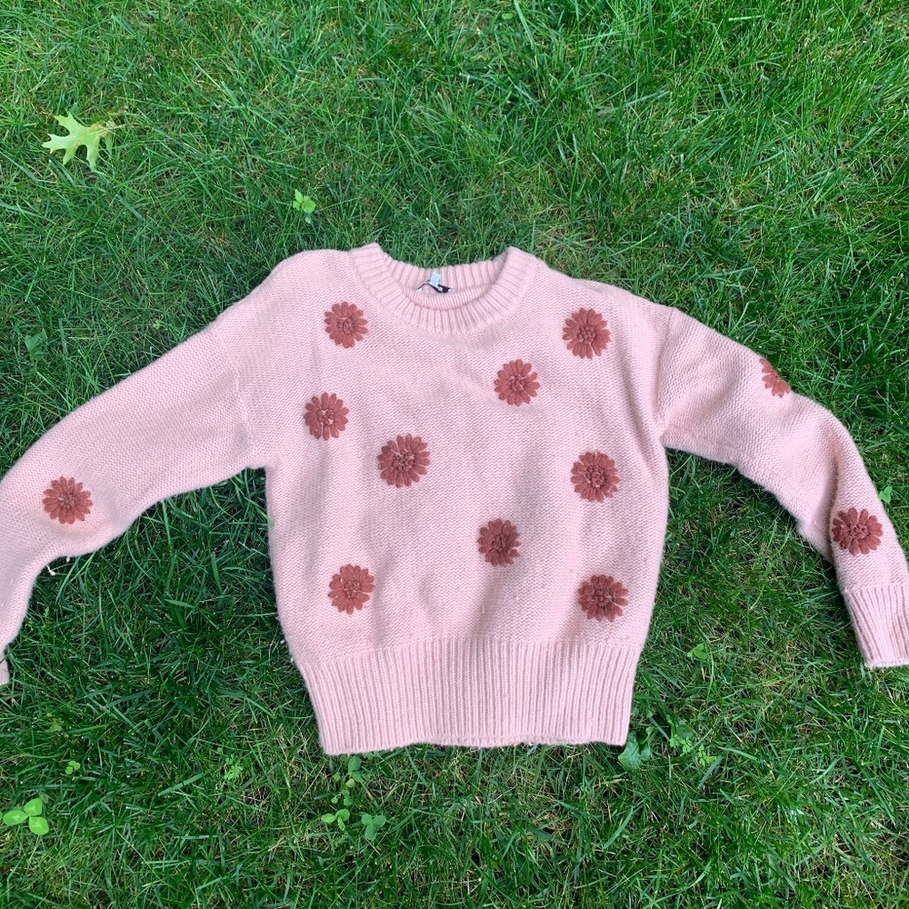 Madewell Embroidered Floral Sweater - Women's Small